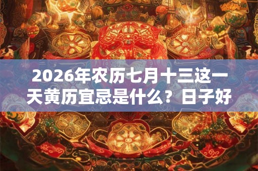 2026年农历七月十三这一天黄历宜忌是什么？日子好吗