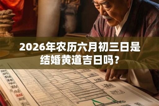 2026年农历六月初三日是结婚黄道吉日吗？