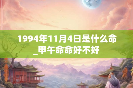1994年11月4日是什么命_甲午命命好不好