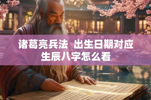 诸葛亮兵法  出生日期对应生辰八字怎么看