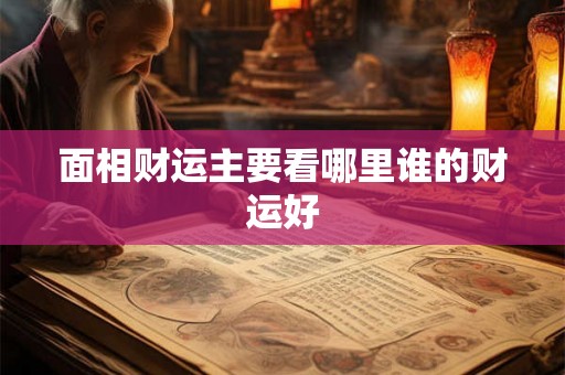 面相财运主要看哪里谁的财运好