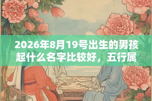 2026年8月19号出生的男孩起什么名字比较好,五行属什么 2026年8月19号出生的男孩起什么名字比较好,五行属什么