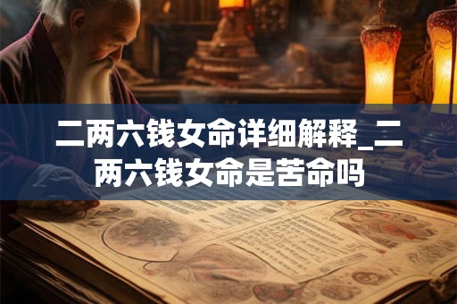 二两六钱女命详细解释_二两六钱女命是苦命吗