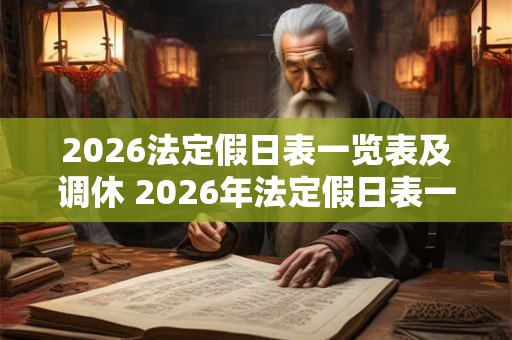 2026法定假日表一览表及调休 2026年法定假日表一览及是否需要调休的疑问生成