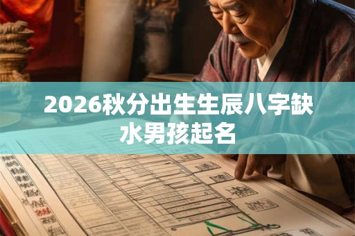 2026秋分出生生辰八字缺水男孩起名