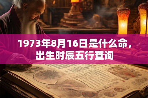 1973年8月16日是什么命，出生时辰五行查询