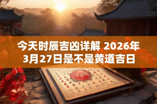 今天时辰吉凶详解 2026年3月27日是不是黄道吉日