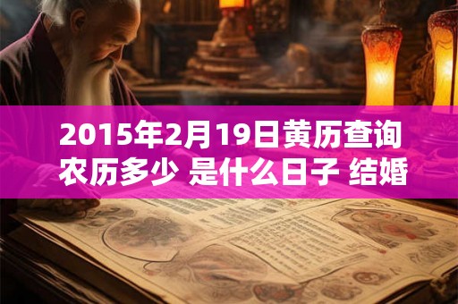 2015年2月19日黄历查询 农历多少 是什么日子 结婚吉时 2015年2月19日黄历查询 农历多少 是什么日子 结婚吉时