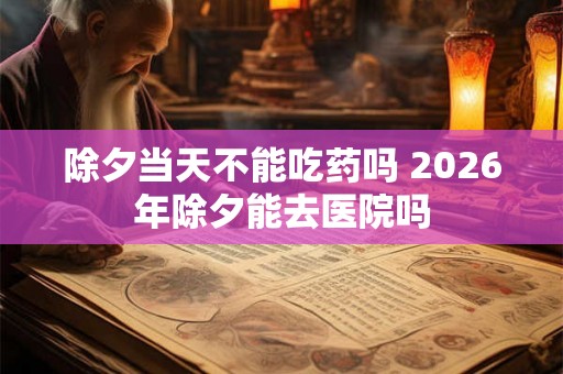 除夕当天不能吃药吗 2026年除夕能去医院吗