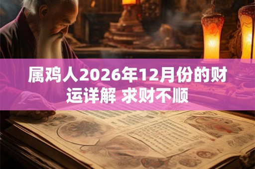 属鸡人2026年12月份的财运详解 求财不顺 属鸡人2026年12月份的财运详解 求财不顺