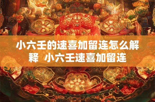 小六壬的速喜加留连怎么解释 小六壬速喜加留连 小六壬的速喜加留连怎么解释 小六壬速喜加留连
