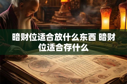 暗财位适合放什么东西 暗财位适合存什么