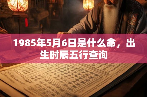1985年5月6日是什么命，出生时辰五行查询