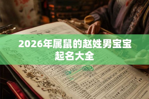 2026年属鼠的赵姓男宝宝起名大全