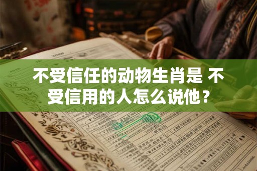不受信任的动物生肖是 不受信用的人怎么说他？