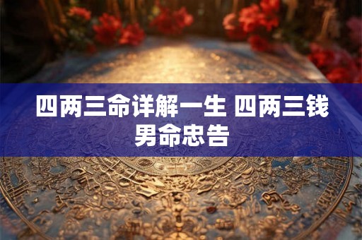 四两三命详解一生 四两三钱男命忠告