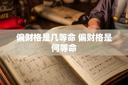 偏财格是几等命 偏财格是何等命 偏财格是几等命 偏财格是何等命