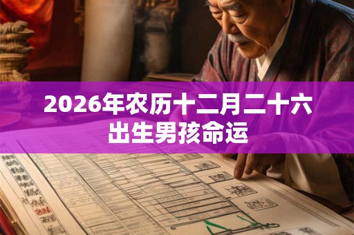 2026年农历十二月二十六出生男孩命运