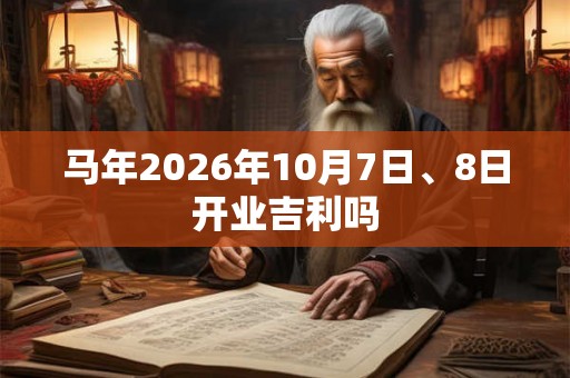 马年2026年10月7日、8日开业吉利吗