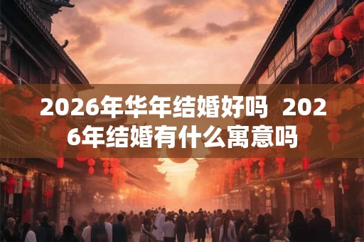 2026年华年结婚好吗  2026年结婚有什么寓意吗