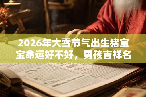 2026年大雪节气出生猪宝宝命运好不好，男孩吉祥名字大全！