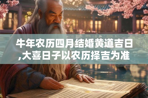 牛年农历四月结婚黄道吉日,大喜日子以农历择吉为准 牛年农历四月结婚黄道吉日,大喜日子以农历择吉为准
