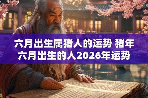 六月出生属猪人的运势 猪年六月出生的人2026年运势如何