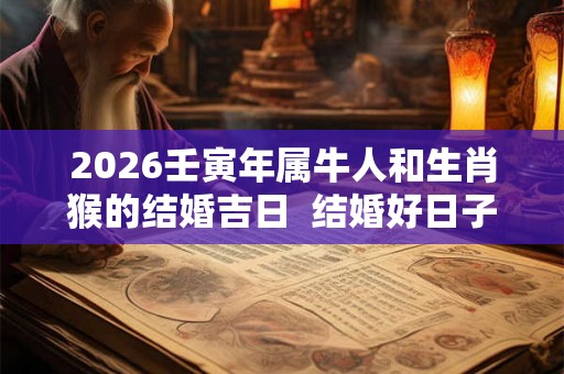 2026壬寅年属牛人和生肖猴的结婚吉日  结婚好日子一览表