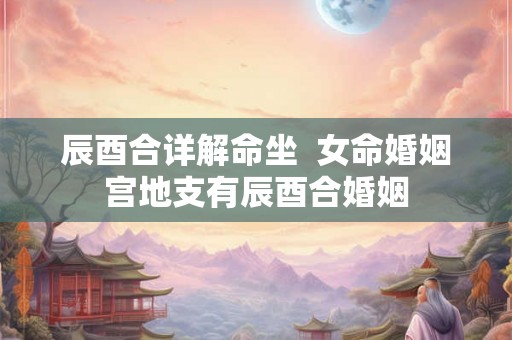 辰酉合详解命坐  女命婚姻宫地支有辰酉合婚姻