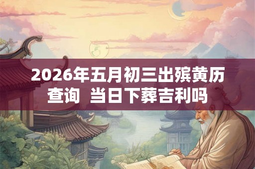 2026年五月初三出殡黄历查询  当日下葬吉利吗
