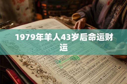 1979年羊人43岁后命运财运