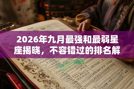 2026年九月最强和最弱星座揭晓,不容错过的排名解析 2026年九月最强和最弱星座揭晓,不容错过的排名解析