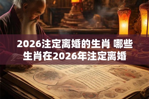 2026注定离婚的生肖 哪些生肖在2026年注定离婚