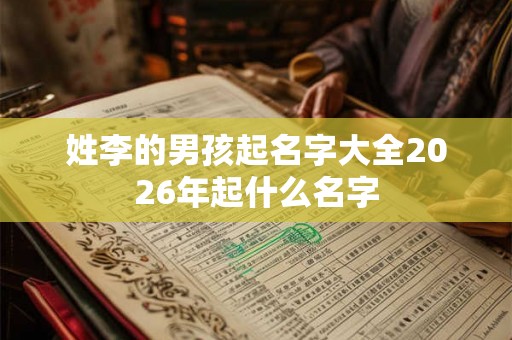 姓李的男孩起名字大全2026年起什么名字 姓李的男孩起名字大全2026年起什么名字