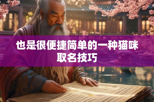 也是很便捷简单的一种猫咪取名技巧