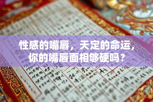 性感的嘴唇，天定的命运，你的嘴唇面相够硬吗？