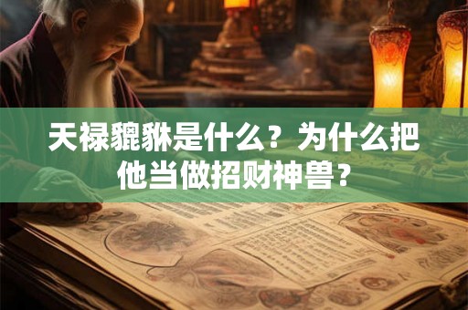 天禄貔貅是什么？为什么把他当做招财神兽？