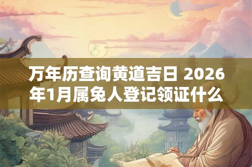 万年历查询黄道吉日 2026年1月属兔人登记领证什么日子最好
