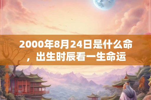 2000年8月24日是什么命，出生时辰看一生命运