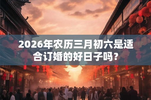 2026年农历三月初六是适合订婚的好日子吗? 2026年农历三月初六是适合订婚的好日子吗?