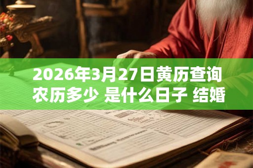 2026年3月27日黄历查询 农历多少 是什么日子 结婚吉时