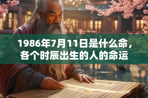 1986年7月11日是什么命，各个时辰出生的人的命运