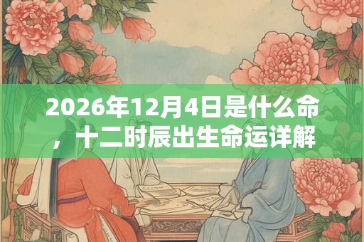2026年12月4日是什么命，十二时辰出生命运详解