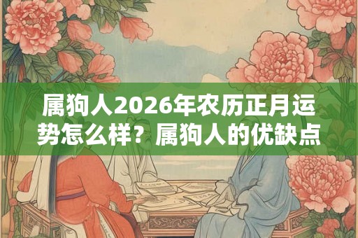 属狗人2026年农历正月运势怎么样?属狗人的优缺点 属狗人2026年农历正月运势怎么样?属狗人的优缺点