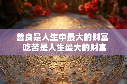 善良是人生中最大的财富  吃苦是人生最大的财富