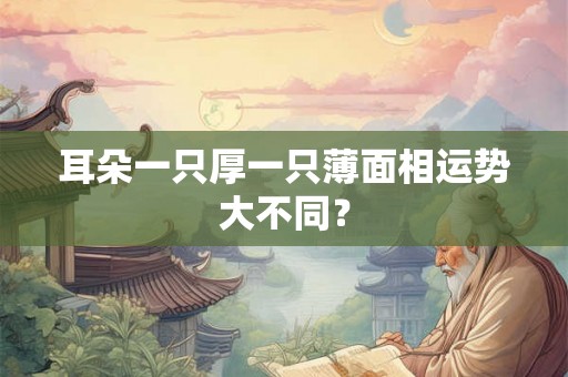耳朵一只厚一只薄面相运势大不同？