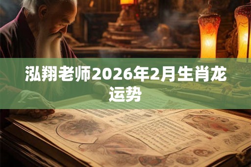 泓翔老师2026年2月生肖龙运势