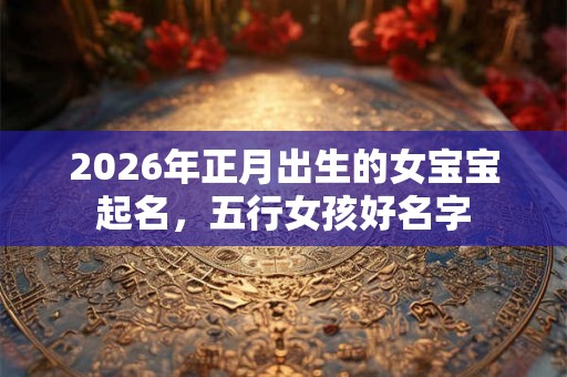 2026年正月出生的女宝宝起名，五行女孩好名字