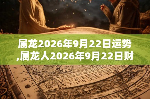 属龙2026年9月22日运势,属龙人2026年9月22日财运,生肖龙2026年9月22日运势