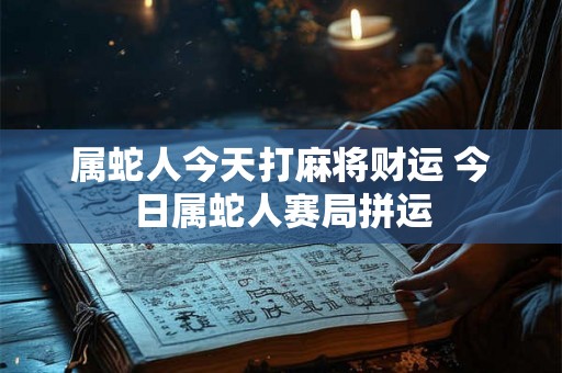 属蛇人今天打麻将财运 今日属蛇人赛局拼运 属蛇人今天打麻将财运 今日属蛇人赛局拼运